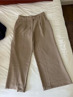 Abercrombie & Fitch Taupe Wide-Leg Trousers